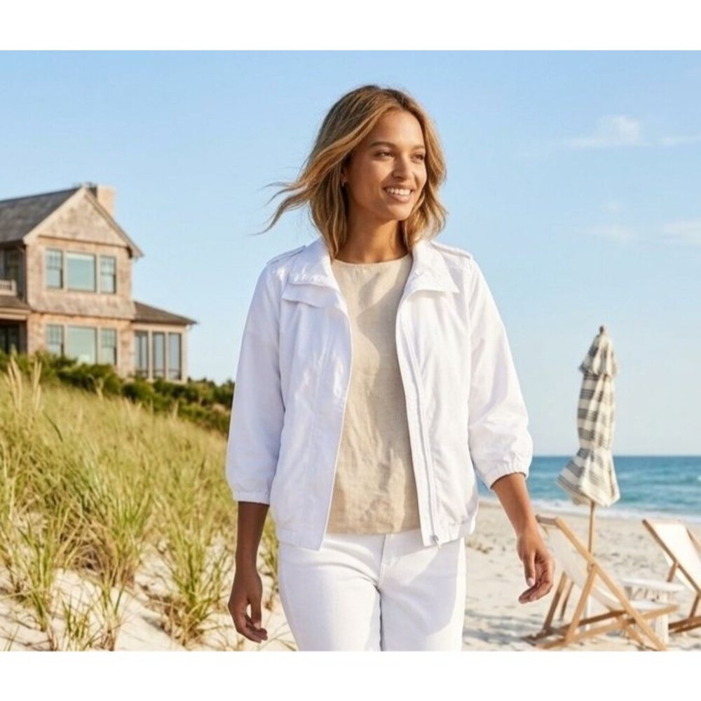 Banana Republic Vacation Old Money Windbreaker White S